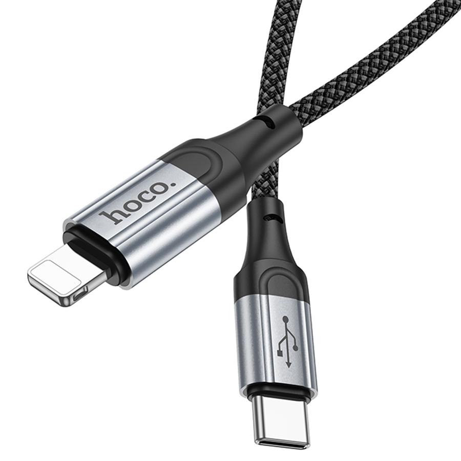Кабель USB-C HOCO X102 Fresh Type-C - Lightning, 27W, 1 м, черный фото