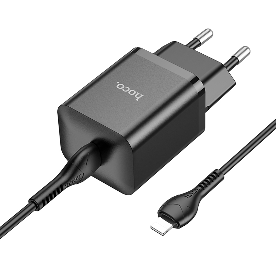 Сетевое зарядное устройство HOCO N27 Innovative 1xUSB-C с Кабелем Type-C - Lightning, 20W, черный фото