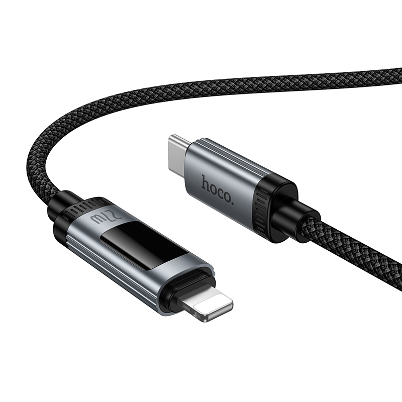 Кабель USB-C HOCO U148 Lord Type-C - Lightning, 27W, 1.2 м, черный фото