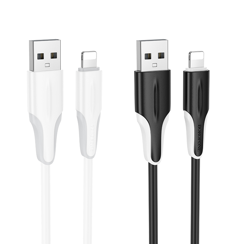 Кабель USB BOROFONE BX119 New USB - Lightning, 2.4А, 1 м, белый фото