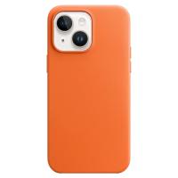 Чехол Leather Case MagSafe для iPhone 14 Plus 6.7", оранжевый (5) фото