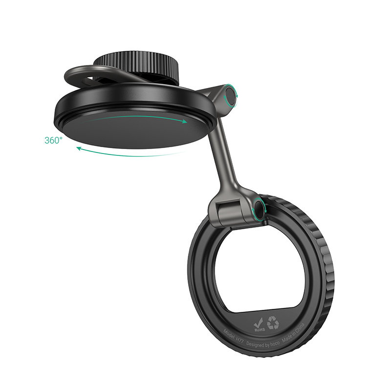 Автомобильный держатель HOCO H77 View, магнитный, на приборную панель, черный+серый металлик фото