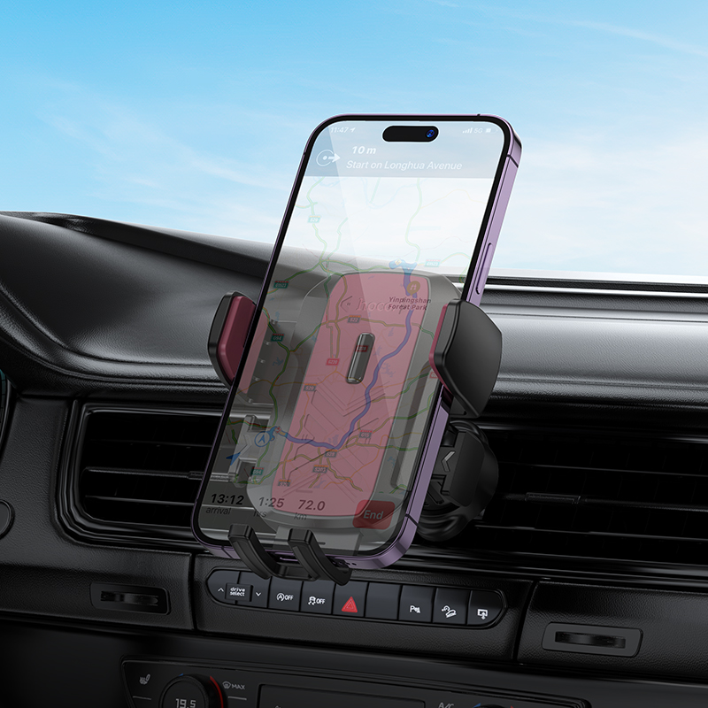 Автомобильный держатель HOCO H64 Gamble , зажимной, на воздуховод, черный+красный фото