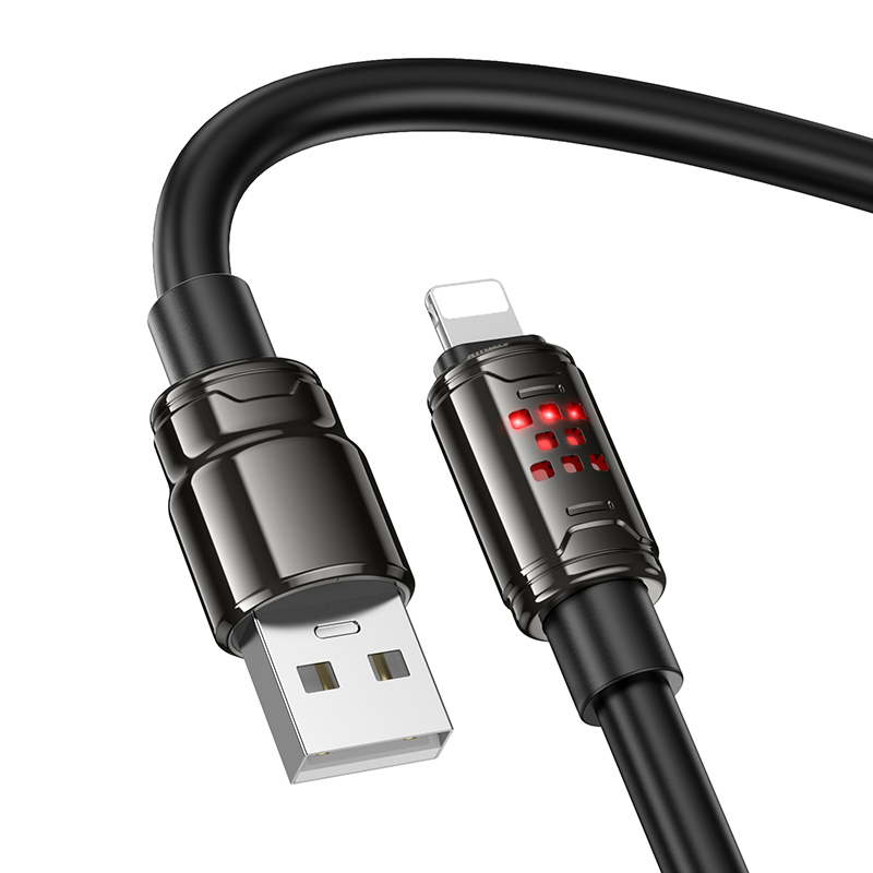 Кабель USB HOCO U143 Joy USB - Lightning, 5A, 1.2 м, черный фото