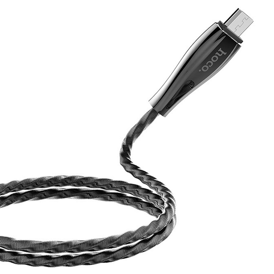 Кабель USB HOCO U56 Metal armor USB - MicroUSB, 2.4А, 1.2 м, серый металлик оптом недорого с доставкой Кабель USB HOCO U56 Metal armor USB - MicroUSB, 2.4А, 1.2 м, серый металлик фото