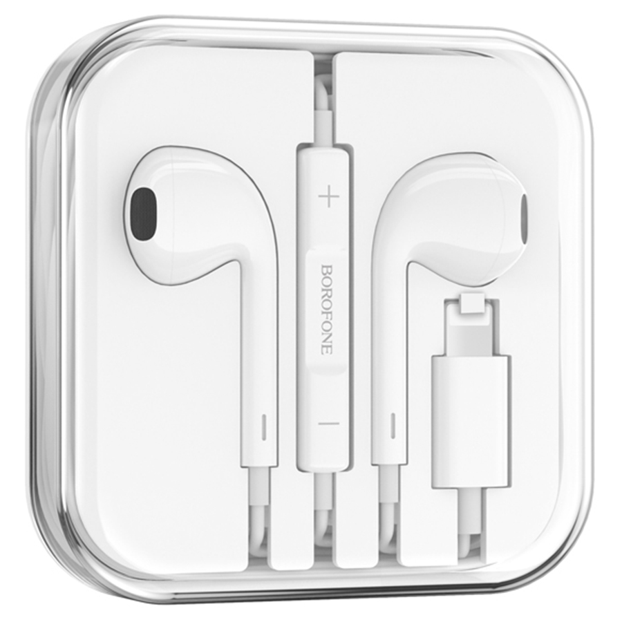 Проводные наушники BOROFONE BM85 Native, Lightning, 1.2 м, белый фото