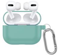 Чехол силиконовый с карабином для Airpods Pro 2, бирюзовый (18) фото