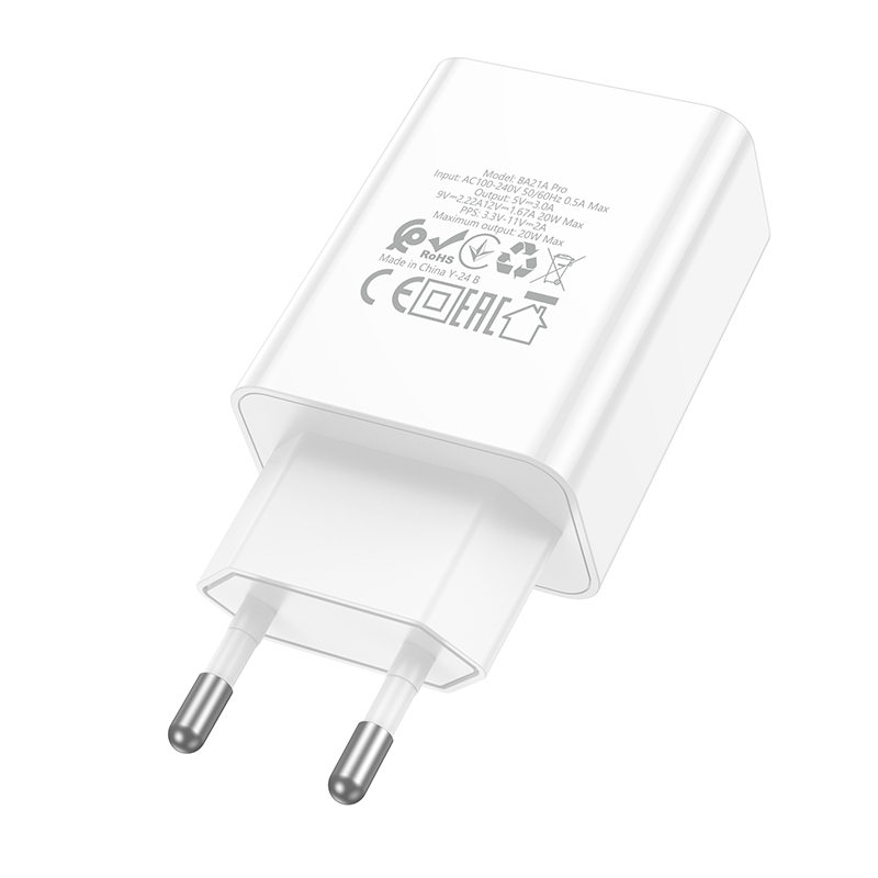 Сетевое зарядное устройство BOROFONE BA21A Prob Long journey 1xUSB-C, 20W, белый фото