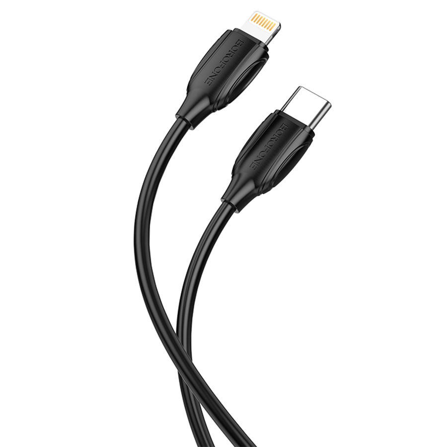 Кабель USB-C BOROFONE BX19 Benefit Type-C - Lightning, 20W, 3 м, черный фото