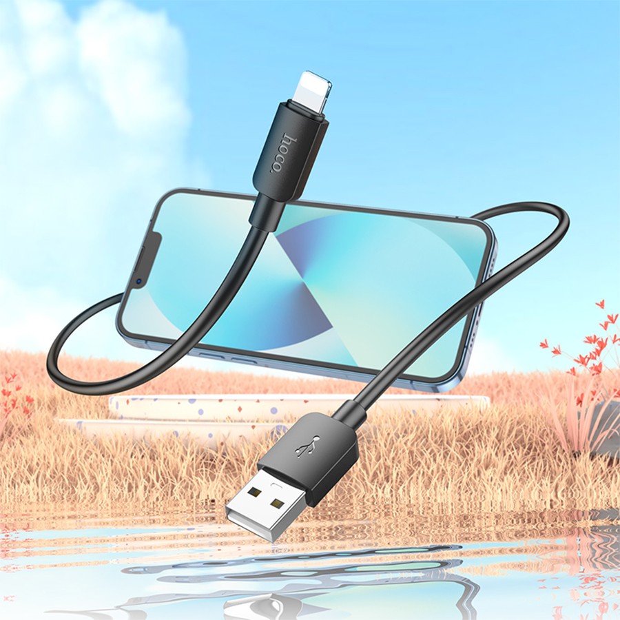 Кабель USB HOCO X96 Hyper USB - Lightning, 2.4А, 1 м, черный фото