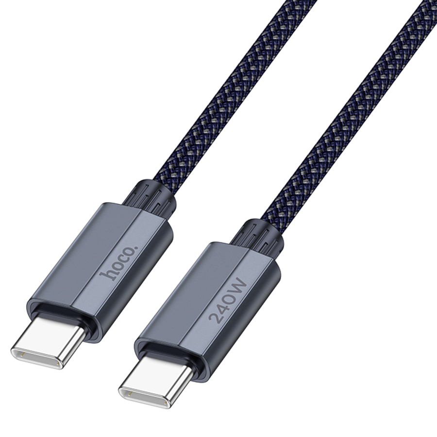 Кабель USB-C HOCO U134 Primero Type-C - Type-C, 5A, 240W, 1.8 м, темно-синий фото