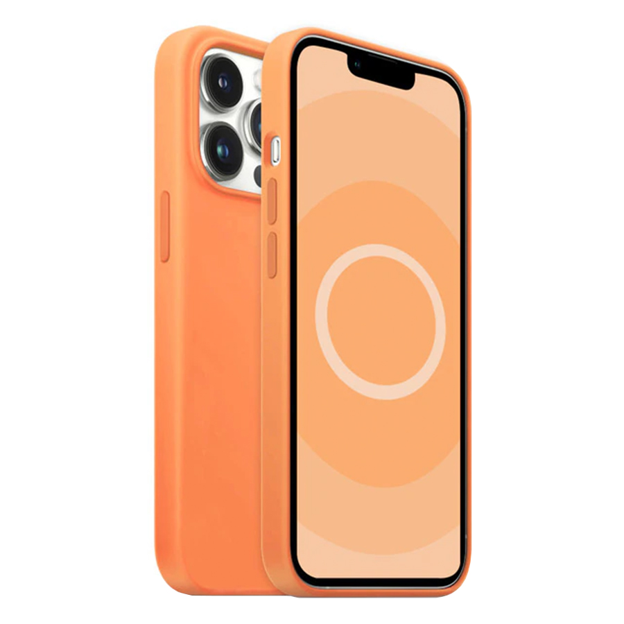 Чехол Silicone Case with MagSafe и Анимация цвета для iPhone 15 Pro Max 6.7", Апельсиновый сорбет Orange Sorbetа (7) фото
