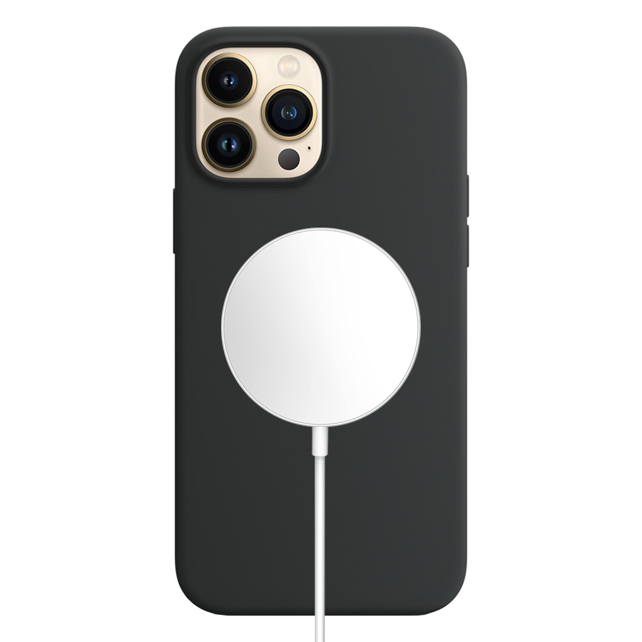 Чехол Silicone Case with MagSafe для iPhone 12/12 Pro 6.1", черный (1) фото