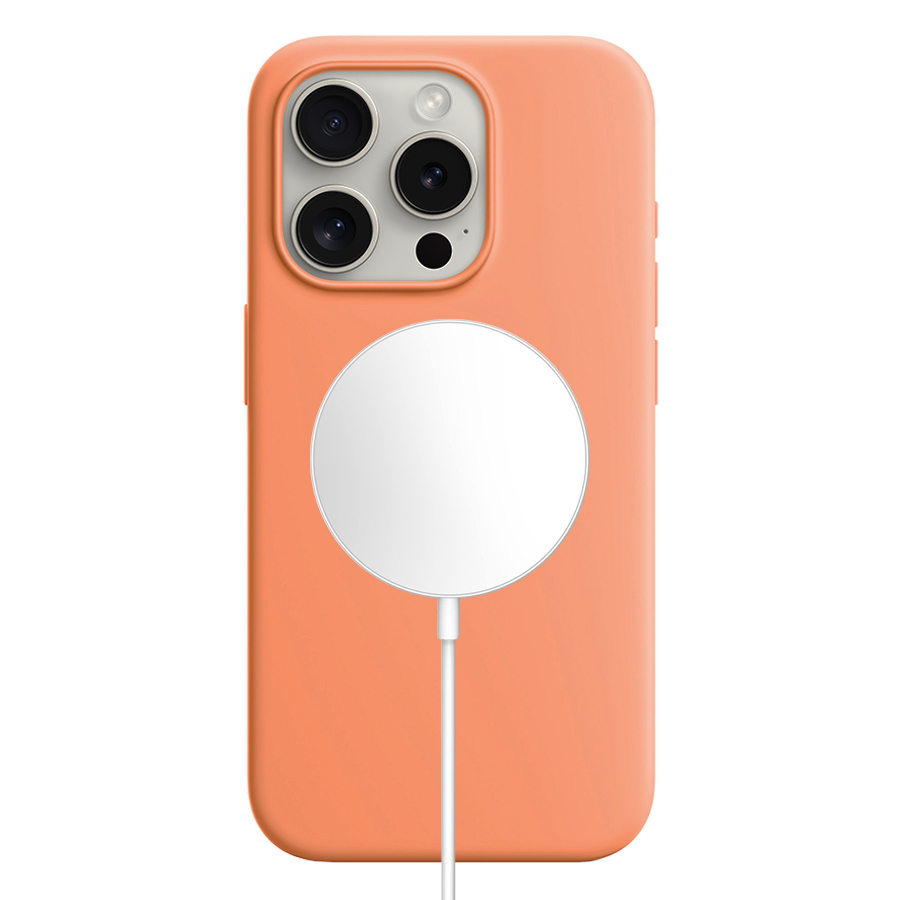 Чехол Silicone Case with MagSafe для iPhone 12/12 Pro 6.1", оранжевый (6) фото