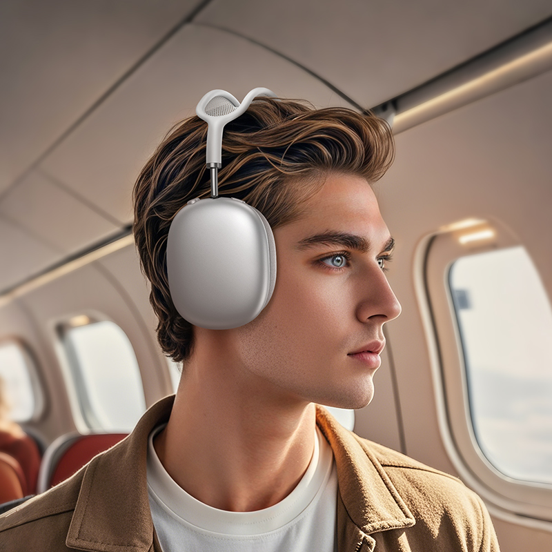 Беспроводные наушники накладные HOCO W58 ANC, Bluetooth, серебристый фото