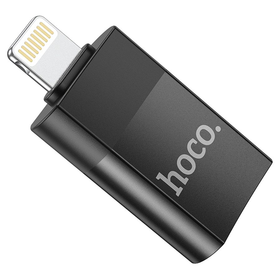 Переходник/Адаптер HOCO UA17 Lightning (m) - USB2.0 (f), черный фото