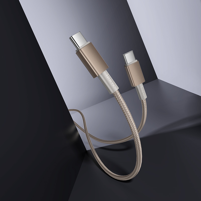 Кабель USB-C HOCO X119 Energy Type-C - Type-C, 3A, 60W, 1 м, золотой фото