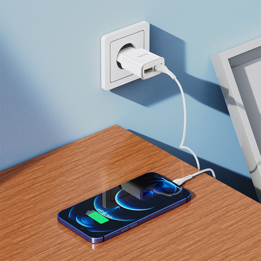 Сетевое зарядное устройство HOCO C88A Star 2xUSB, 2.4A, 10.8W, белый фото