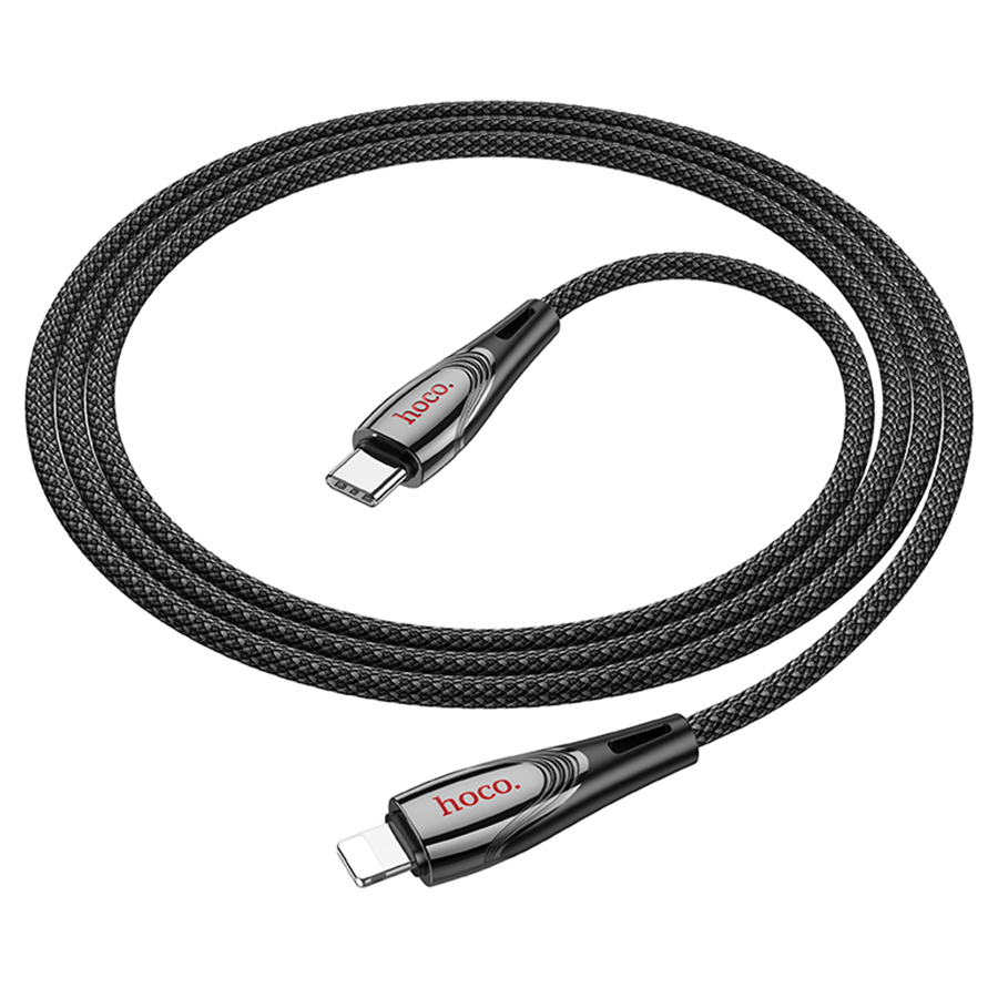 Кабель USB-C HOCO U133 Monte Type-C - Lightning, 27W, 1.2 м, черный фото