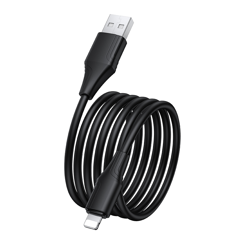 Кабель USB HOCO X124 Bien USB - Lightning, 2.4А, 1 м, черный фото