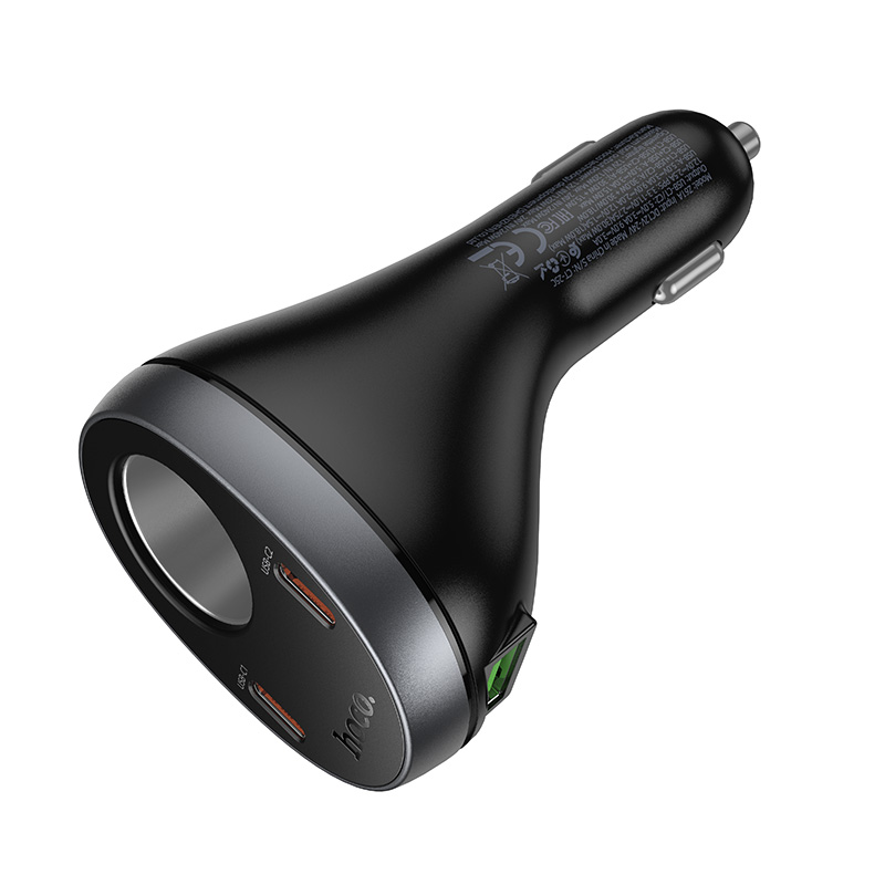 Автомобильное зарядное устройство HOCO Z61A Correct, 1xUSB + 2xUSB-C + 1 прикуриватель, 60W, черный фото