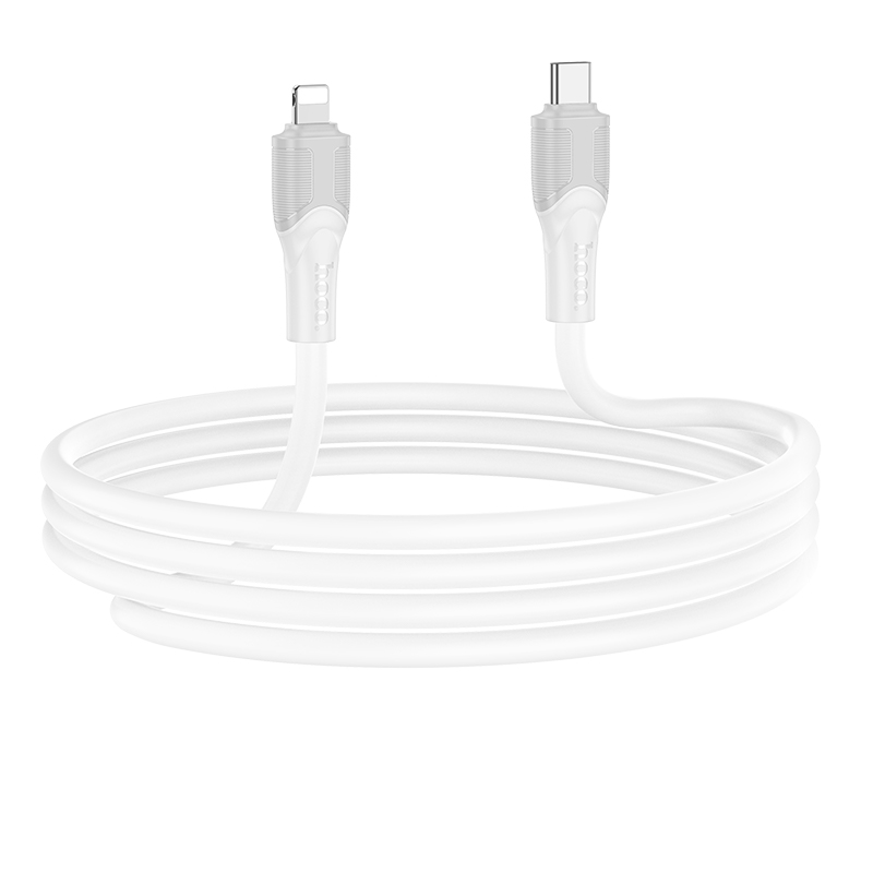 Кабель USB-C HOCO X106 Big bull Type-C - Lightning, 27W, 3 м, белый фото