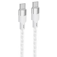 Кабель USB-C HOCO X99 Crystal junction Type-C - Type-C, 3A, 1 м, серый фото