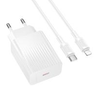 Сетевое зарядное устройство BOROFONE BAS73A Source 1xUSB-C с Кабелем Type-C - Lightning, 20W, белый фото