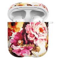 Чехол пластиковый Kingxbar со шнурком для Airpods 2, белый, пионы (23) фото