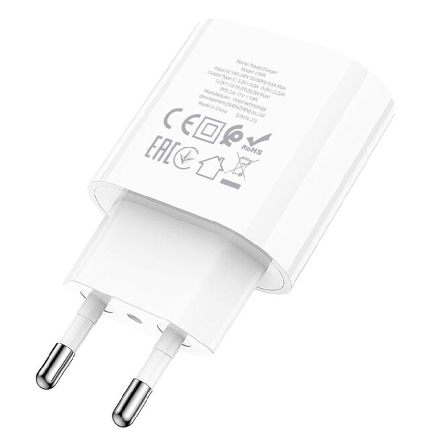 Сетевое зарядное устройство HOCO C94A 1xUSB-C, 3.0A, 20W, белый фото
