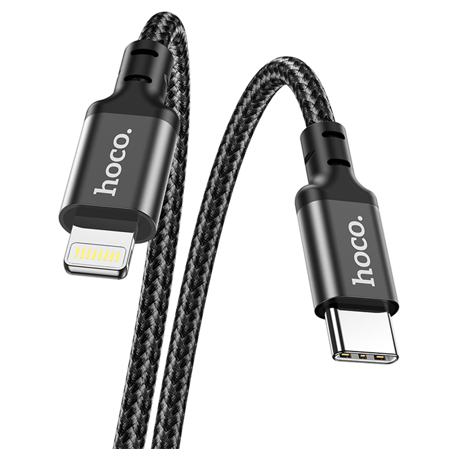 Кабель USB-C HOCO X14 Double speed Type-C - Lightning, 3A, 20W, 2 м, черный фото