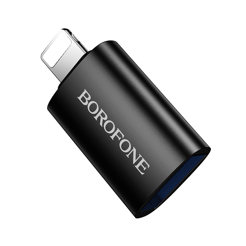 Переходник/Адаптер BOROFONE BV26 Lightning (m) - USB2.0 (f), черный фото
