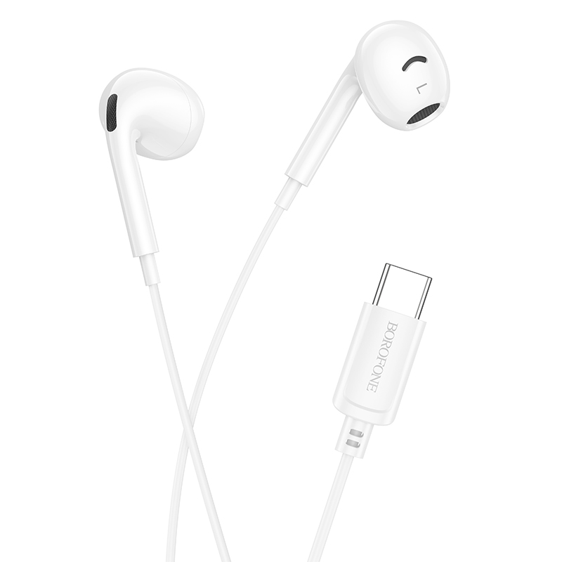 Проводные наушники BOROFONE BM96 Brilliant, Type-C, 1.2 м, белый фото