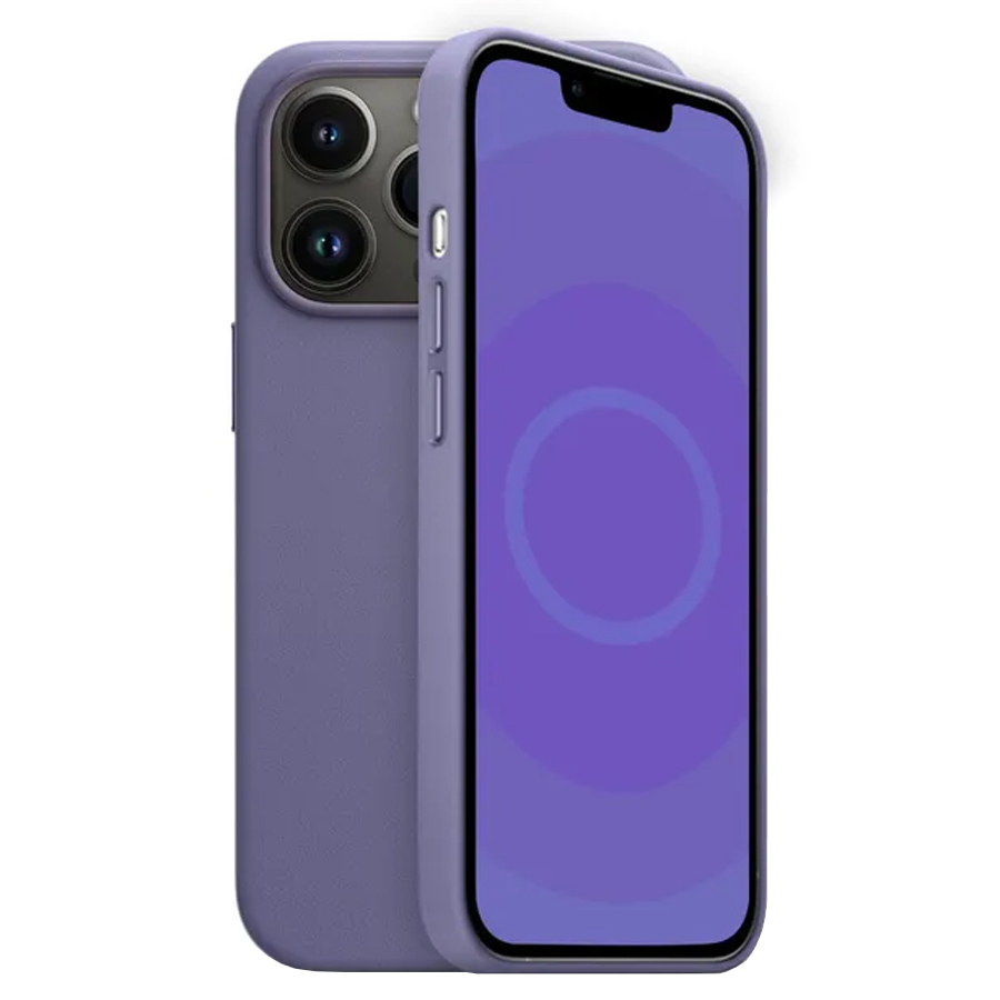 Чехол Leather Case MagSafe для iPhone 13 Pro Max 6.7", лиловый (3) фото