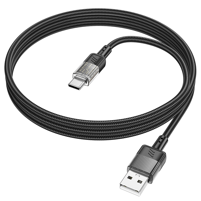 Кабель USB HOCO U129 Spirit USB - Type-C, 3A, 1.2 м, черный фото