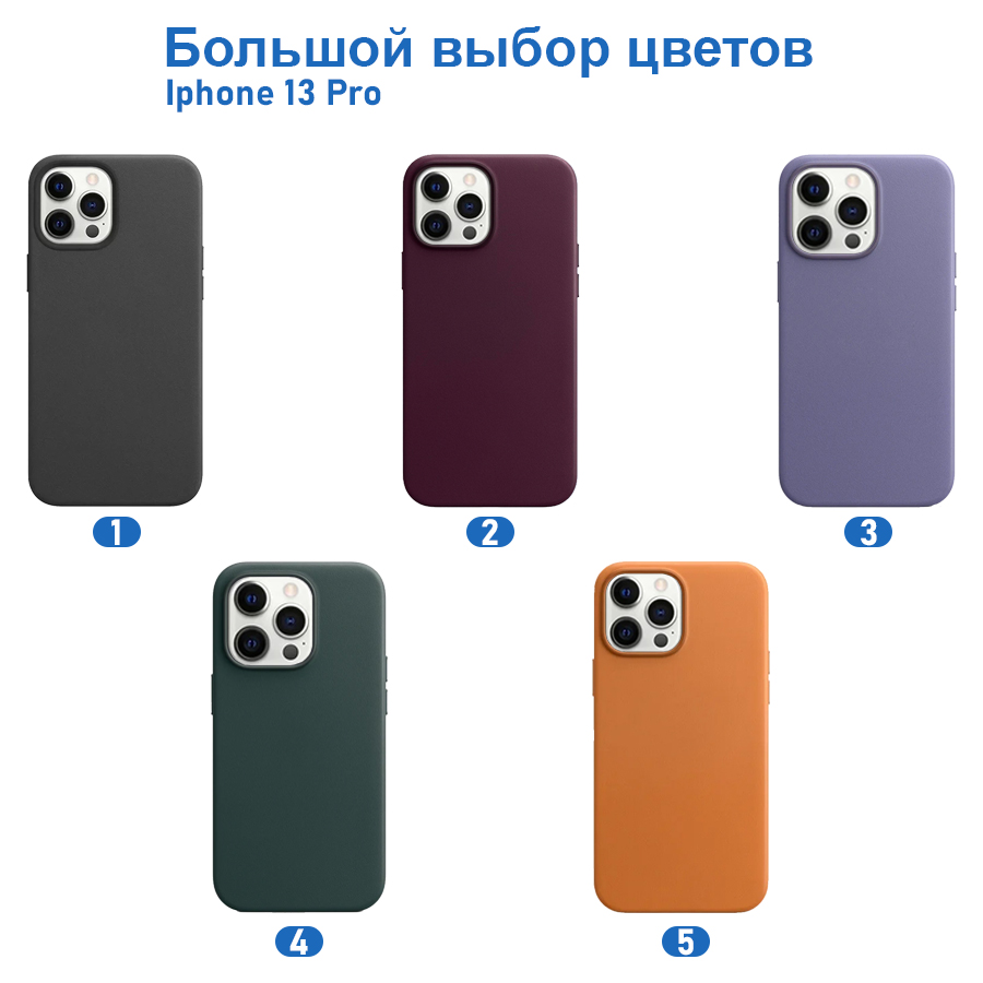 Чехол Leather Case MagSafe для iPhone 13 Pro 6.1", оранжевый (5) фото