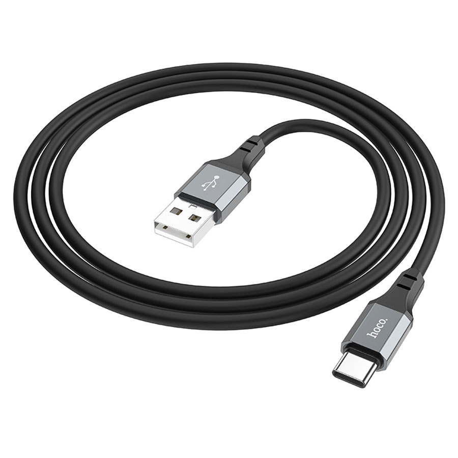 Кабель USB HOCO X86 Spear silicone USB - Type-C, 3A, 1 м, черный фото