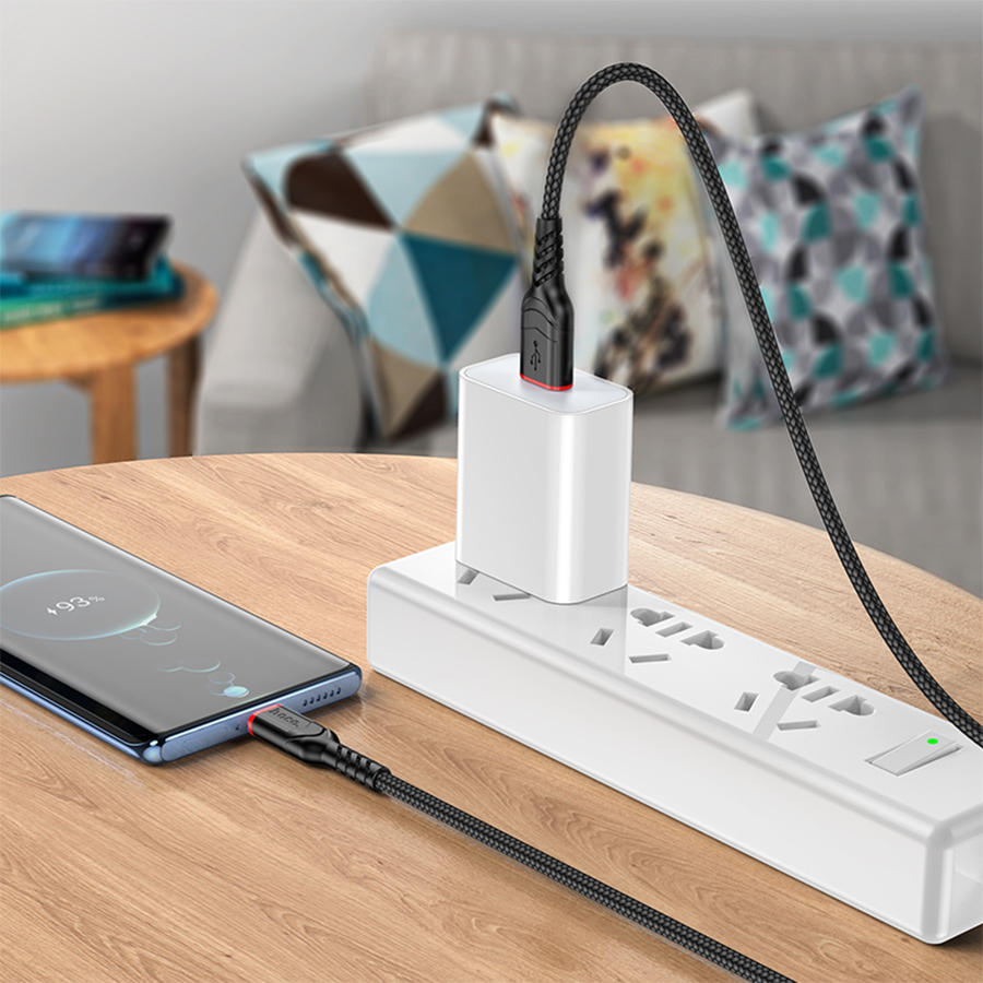 Кабель USB HOCO X59 Victory USB - Type-C, 3A, 2 м, черный фото