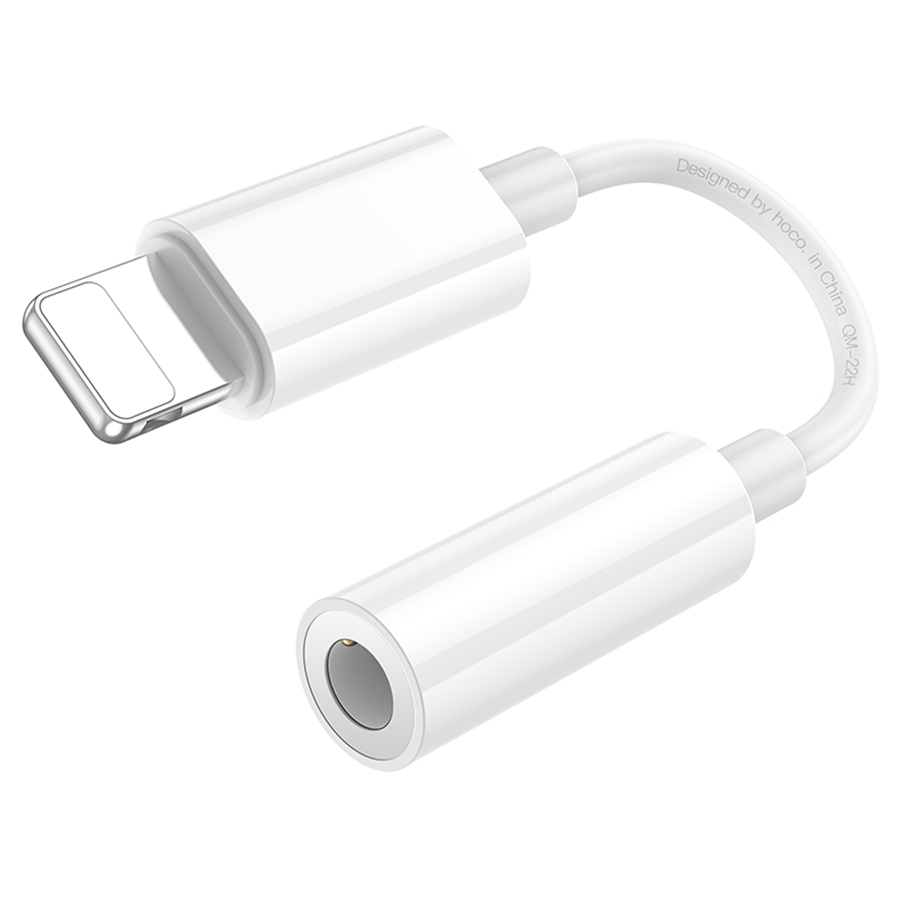 Переходник/Адаптер HOCO LS34 Original Lightning (m) - Jack 3,5 (f), 8 см, белый фото