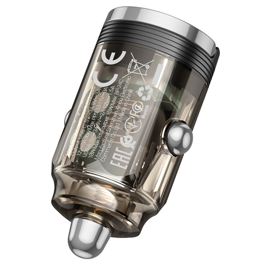 Автомобильное зарядное устройство BOROFONE BZ29A Talented, 1xUSB + 1xUSB-C, 3A, 36W, черный фото