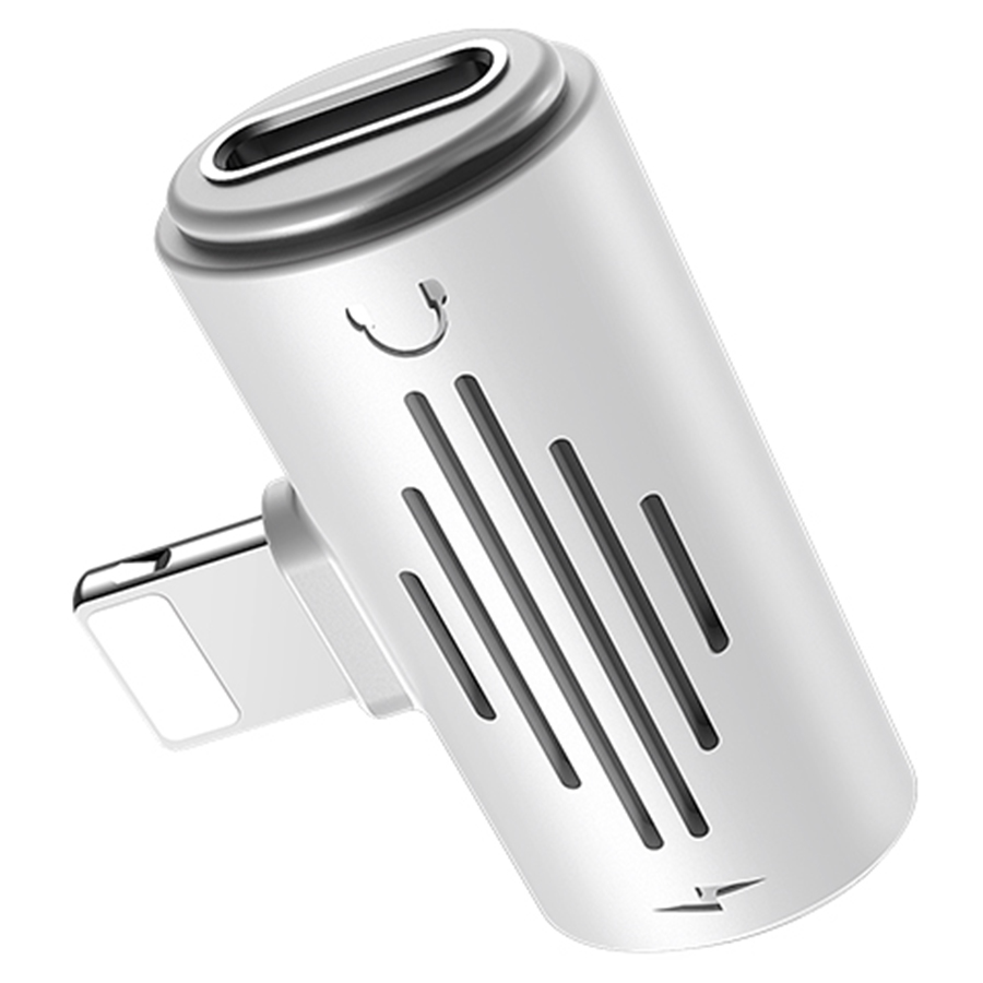 Переходник/Адаптер BOROFONE BV6 Comfortable 2 в 1 Lightning (m) - Dual Lightning (f), белый фото