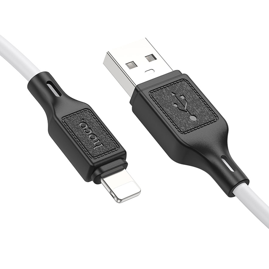 Кабель USB HOCO X90 Cool USB - Lightning, 2.4А, 1 м, белый фото