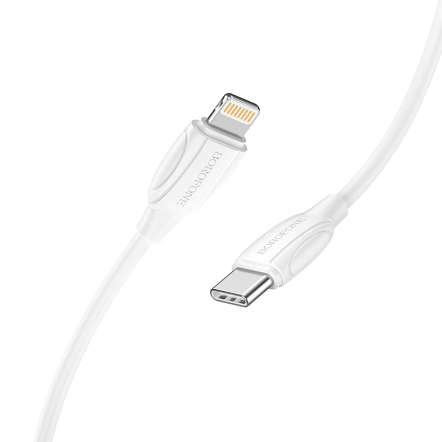 Кабель USB-C BOROFONE BX19 Benefit Type-C - Lightning, 20W, 3 м, белый фото