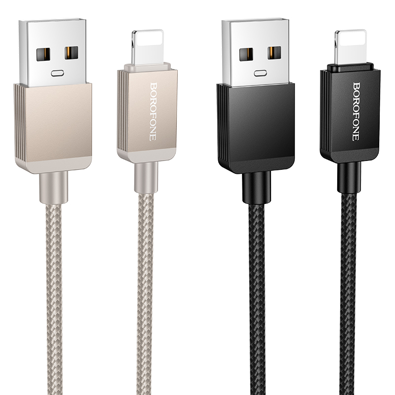 Кабель USB BOROFONE BX120 Placer USB - Lightning, 2.4А, 1 м, золотой фото