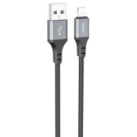 Кабель USB HOCO X86 Spear silicone USB - Lightning, 2.4А, 1 м, черный фото