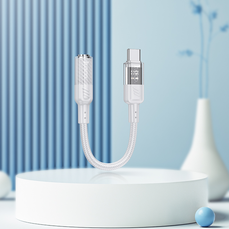 Переходник/Адаптер HOCO LS37 Spirit Type-C (m) - Jack 3,5 (f), 15 см, серый фото