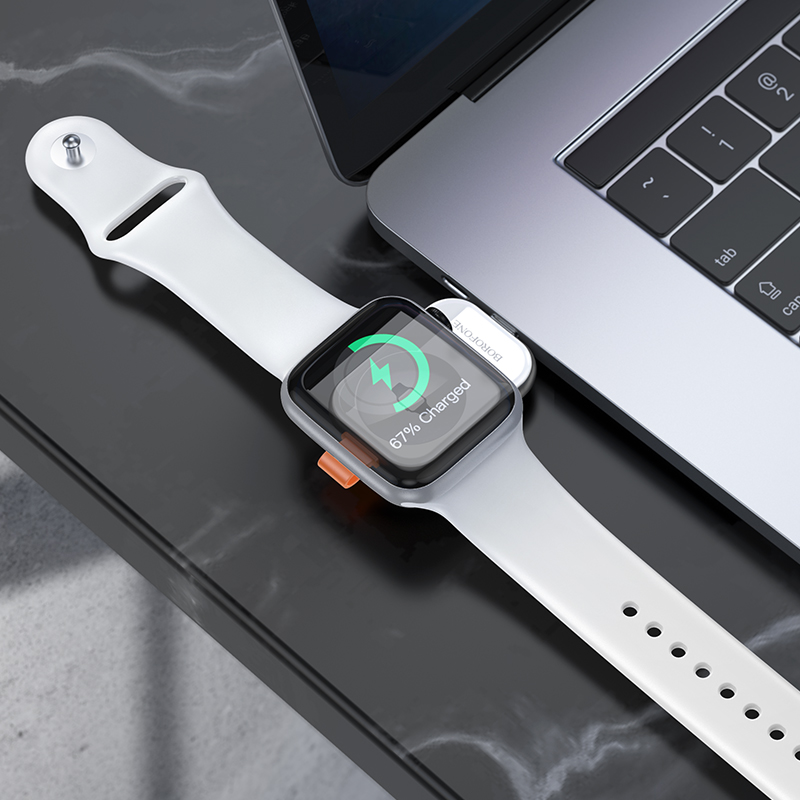 Зарядное устройство BOROFONE BQ25A для Apple Watch 1xUSB-C, 2.5W, серебристый фото