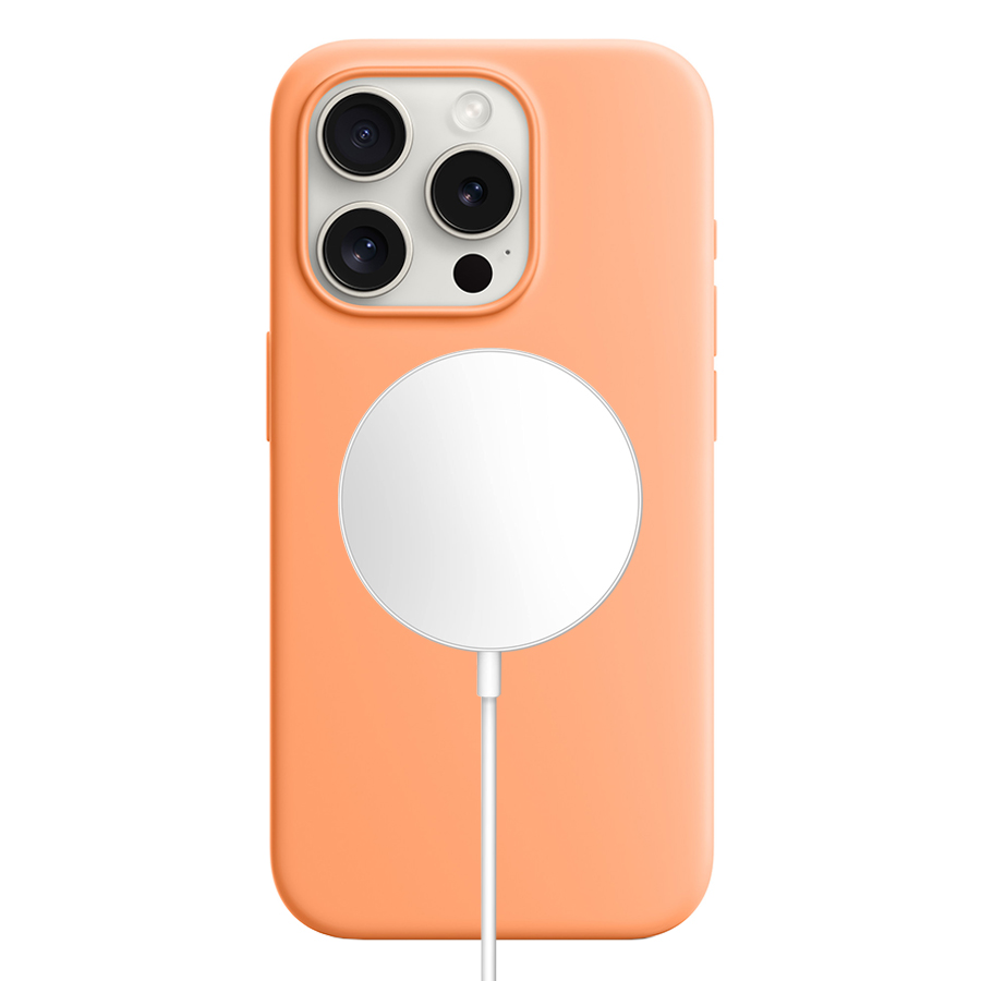 Чехол Silicone Case with MagSafe и Анимация цвета для iPhone 13 Pro Max 6.7", оранжевый (7) фото