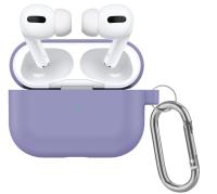Чехол силиконовый с карабином для AirPods 3, фиолетовый (8) фото