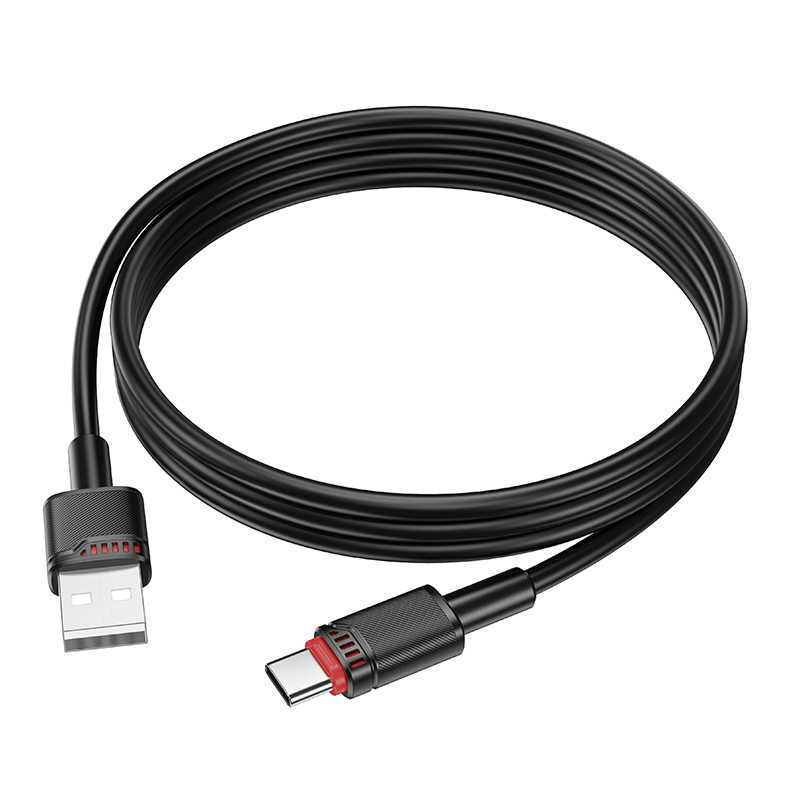 Кабель USB BOROFONE BX110 Beneficio USB - Type-C, 3A, 1 м, черный фото